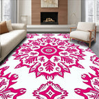 Vibrant Folk Floral Mandala Pattern Rug