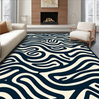 Rivulet Dark Wave Abstract Pattern Rug