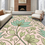 Botanical Floral Scrolls Pattern Rug