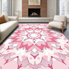 Pink Mandala Floral Radiating Pattern Rug