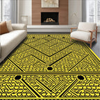 Geometric Maze With Black Accents Rug