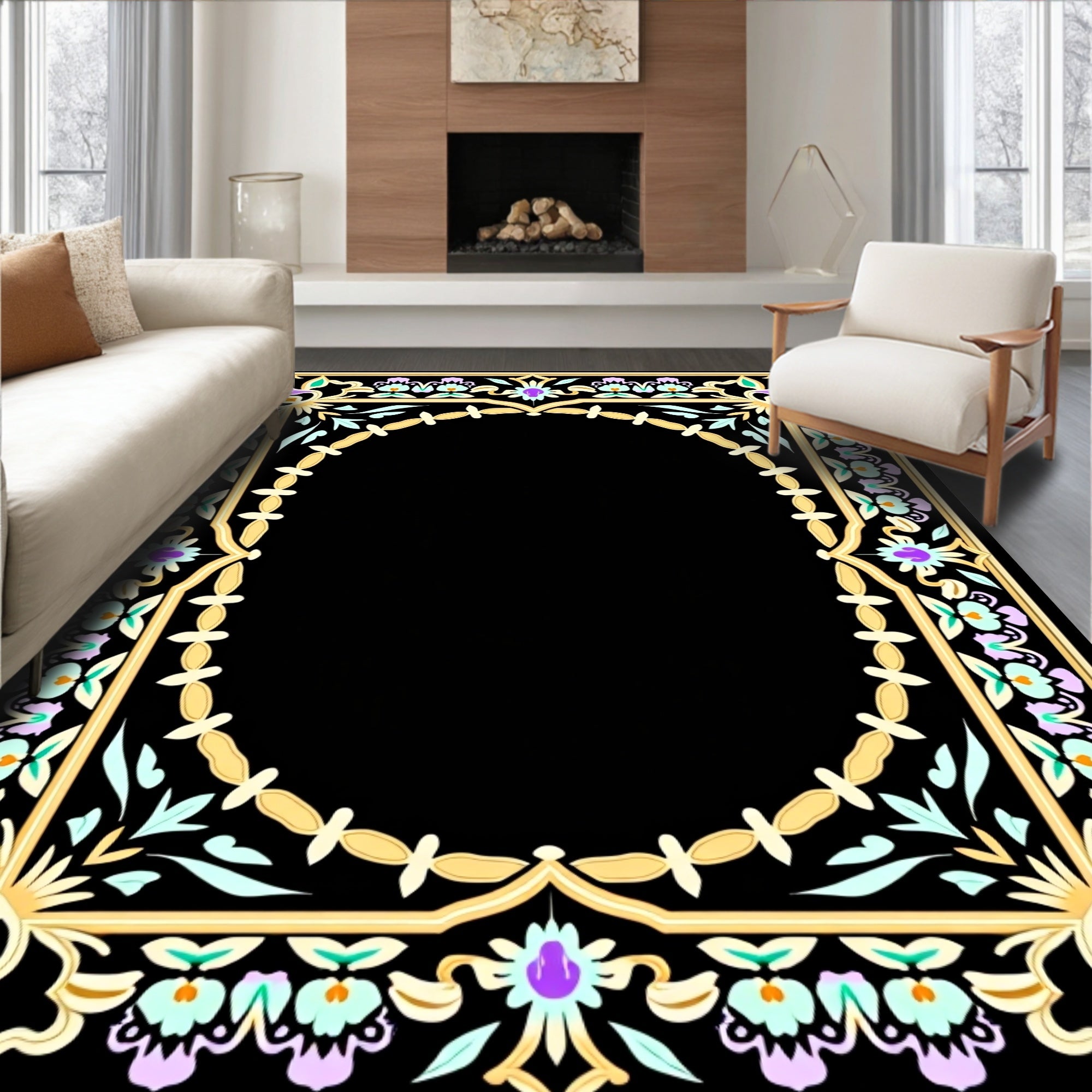Ornate Floral Archway Pattern Rug