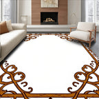 Ornate Scrollwork With Leaf Accents Rug