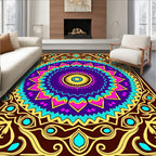 Vibrant Geometric Mandala Print Rug