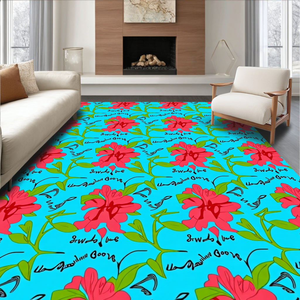 Vibrant Floral Pattern Rug