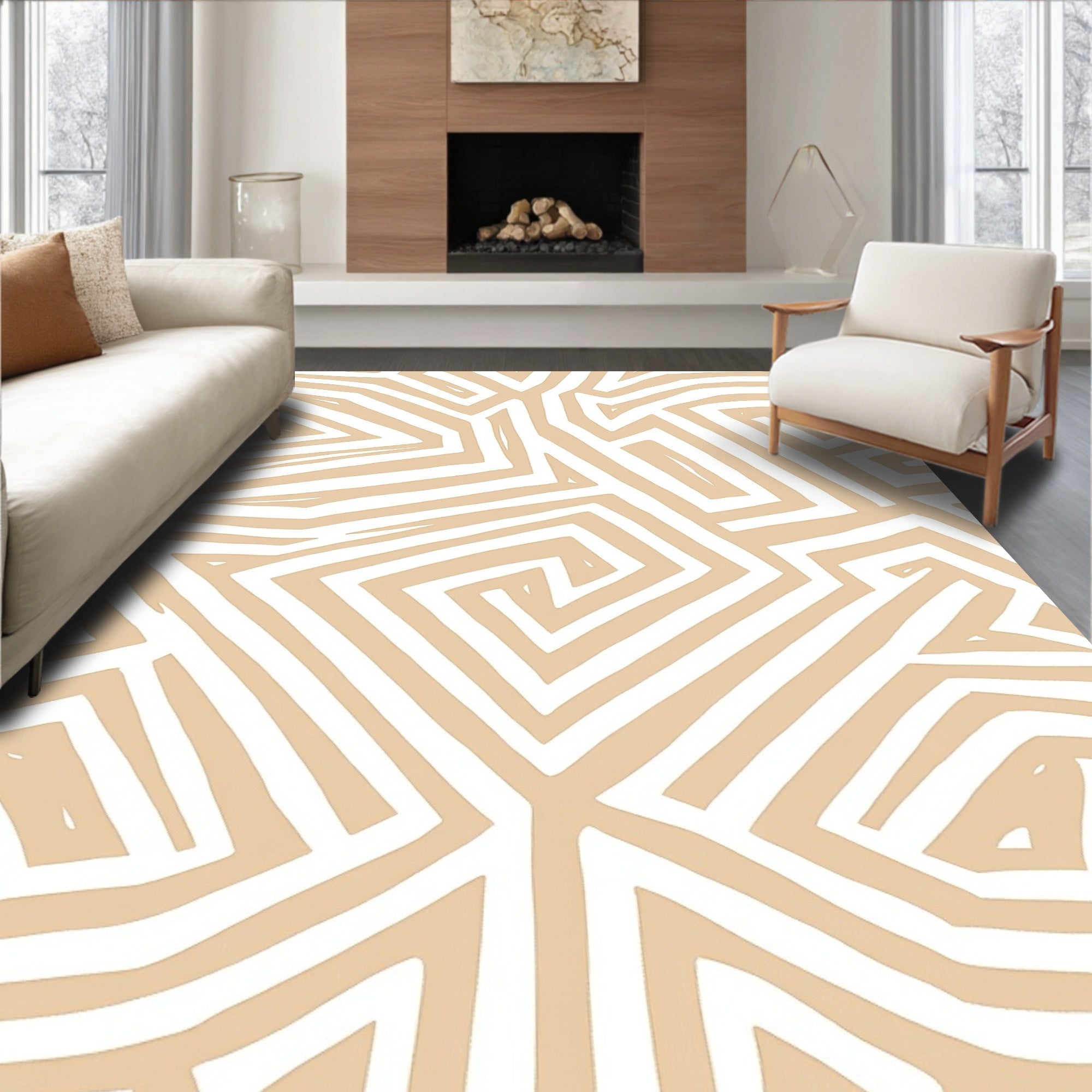 Geometric Lines Pattern Rug