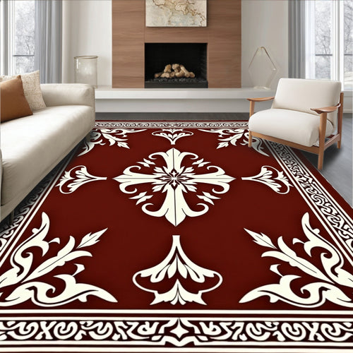 Antique Floral Medallion Border Design Rug