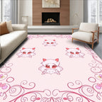 Cute Creature Floral Swirl Pattern Rug