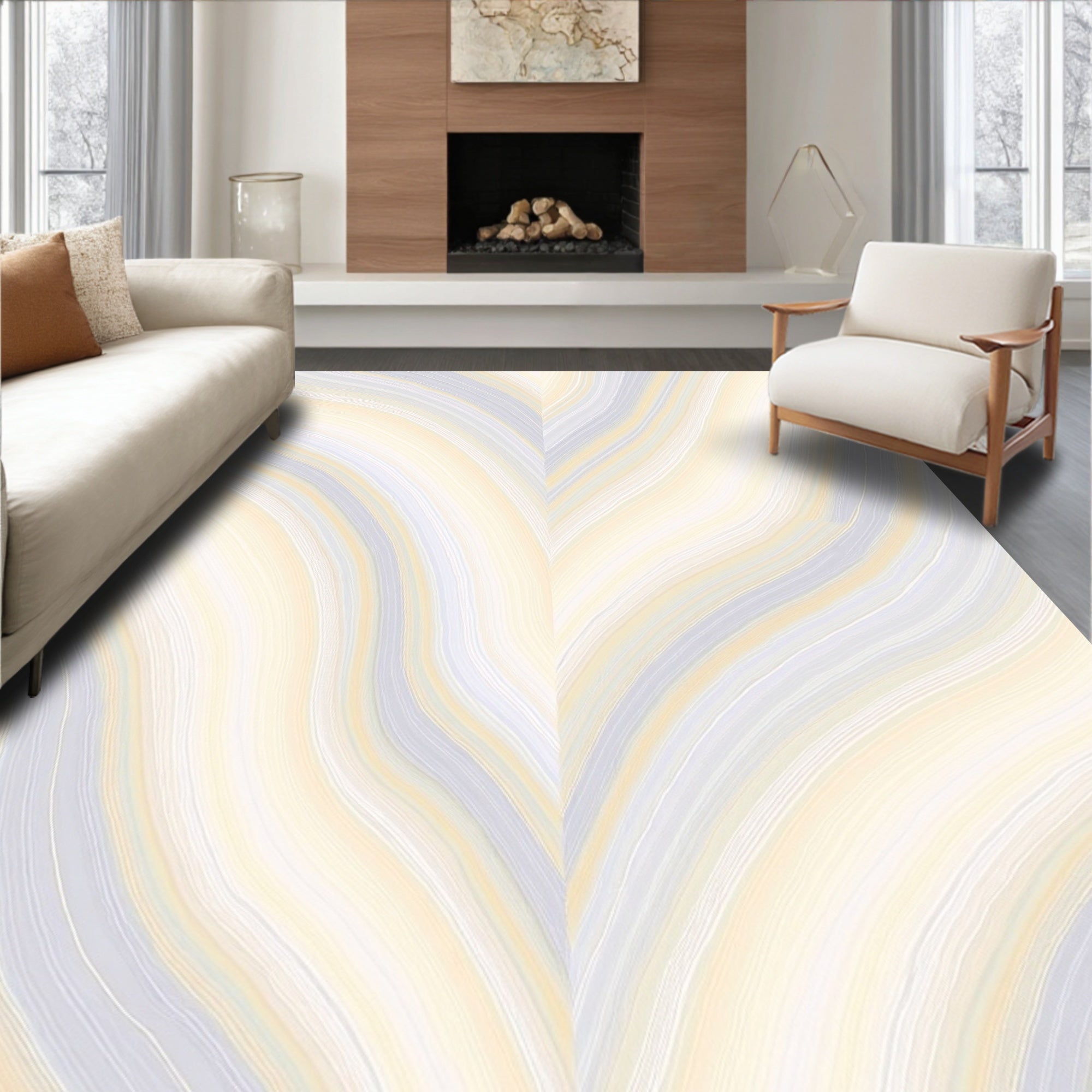 Soft Wavy Pastel Pattern Rug