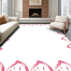 Pink Petal Border Design Rug