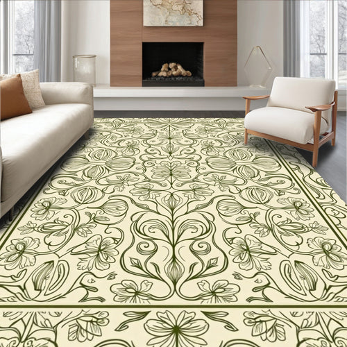 Art Nouveau Floral Swirl Design Rug
