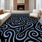 Abstract Swirls Triangles Pattern Rug