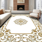 Gold Floral Vintage Border Rug