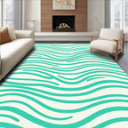 Ocean Green Wavy Stripe Pattern Rug