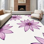 Purple Aster Floral Pattern Rug