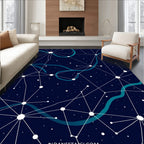 Abstract Star Map Pattern Rug