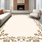 Vintage Floral Leaf Border Design Rug