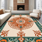 Intricate Floral Medallion Artwork Rug