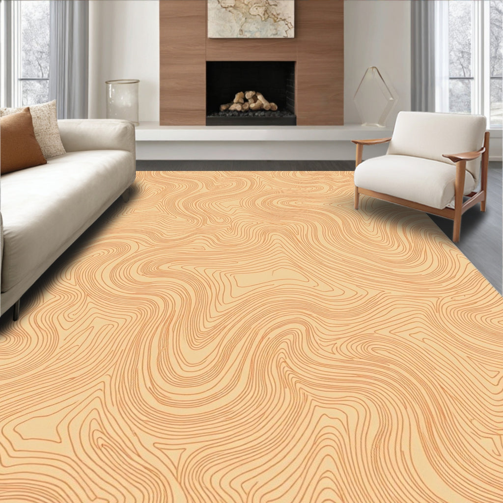 Abstract Topographic Contour Lines Rug