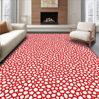 Bold Red Cell Pattern Texture Rug