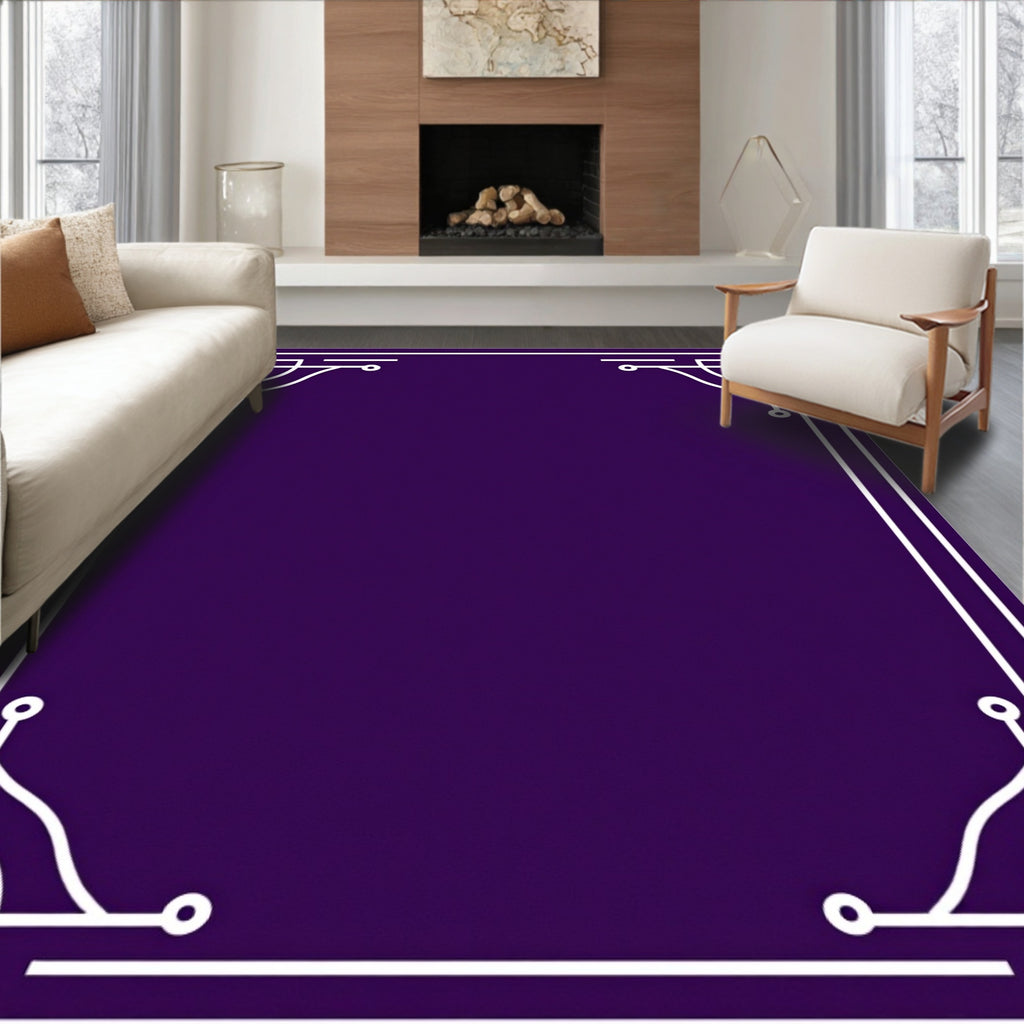 Art Deco Inspired White Border Rug