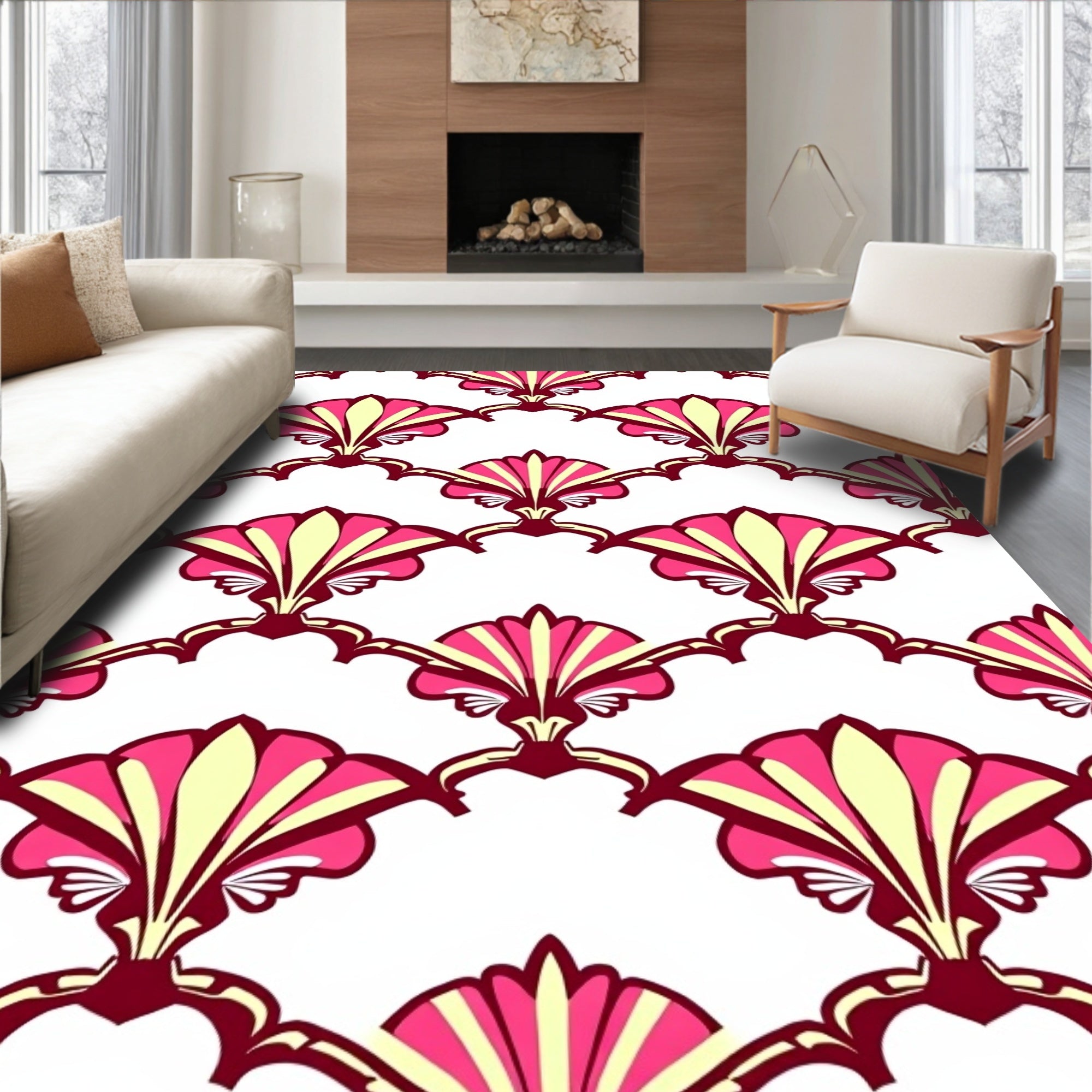Art Deco Fan Pattern Rug