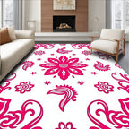 Fuchsia Floral Swirls Pattern Rug