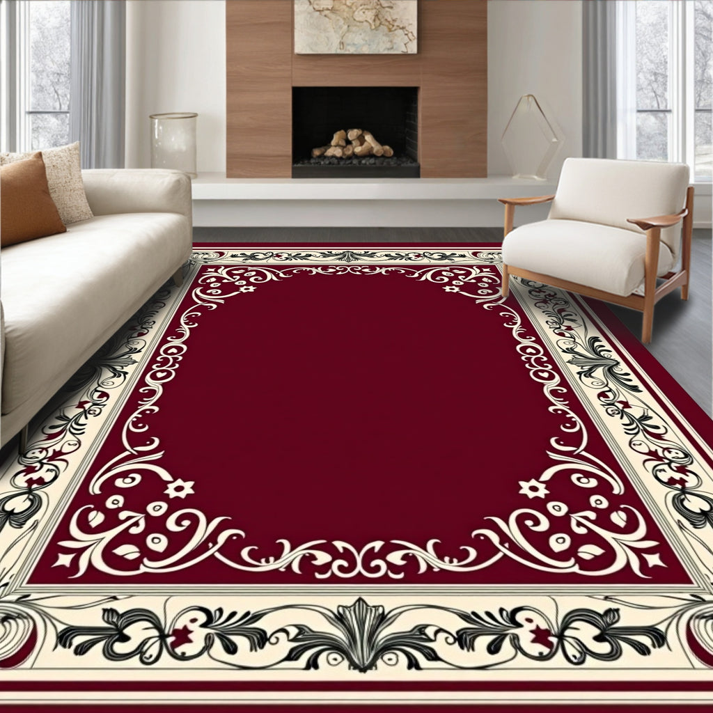 Classic Floral Border Design Rug