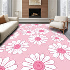 Pink Daisy Pattern Rug