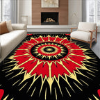 Radiant Sunburst Geometric Pattern Rug