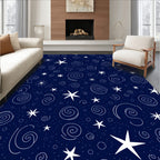 Celestial Swirls Stars Pattern Rug