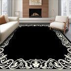 Classic Floral Swirl Border Design Rug