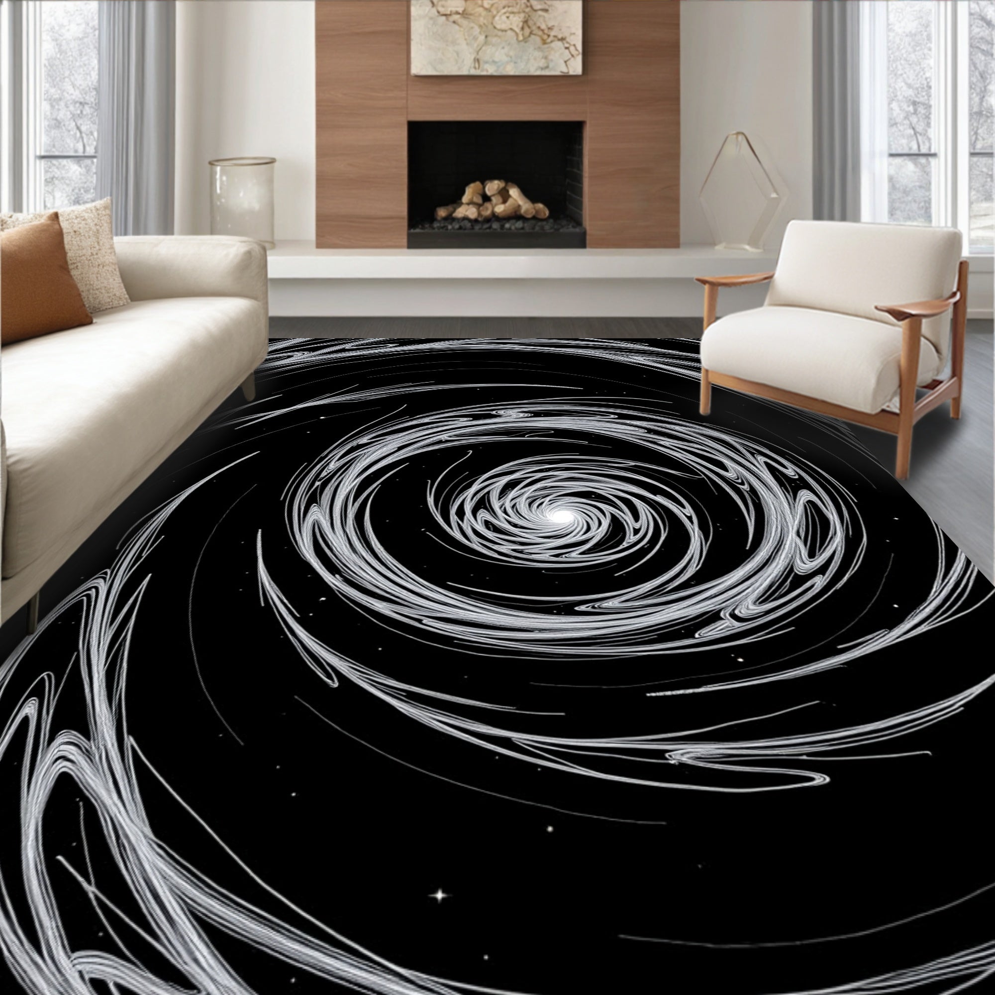 Abstract Swirl Galaxy Pattern Rug