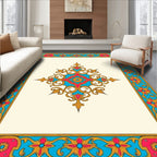 Regal Floral Design With Gold Accents Rug
