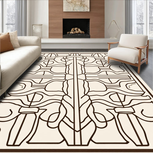 Abstract Outline Stylized Pattern Rug