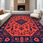 Navajo Inspired Floral Geometric Design Rug