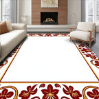Rich Red Gold Floral Vine Rug