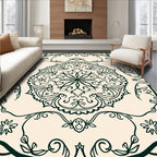 Ornate Floral Medallion Cream Rug