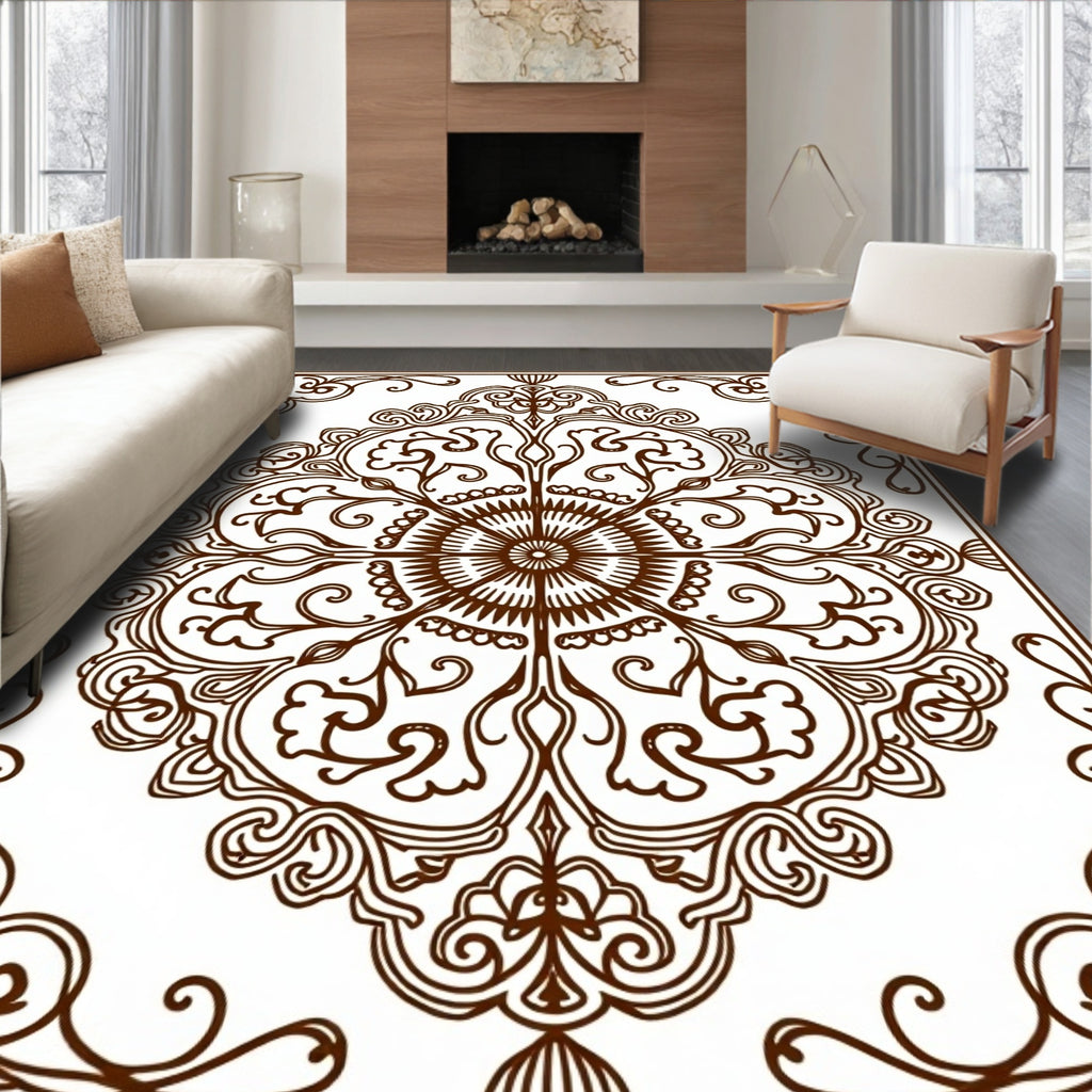 Ornate Floral Medallion Design Rug