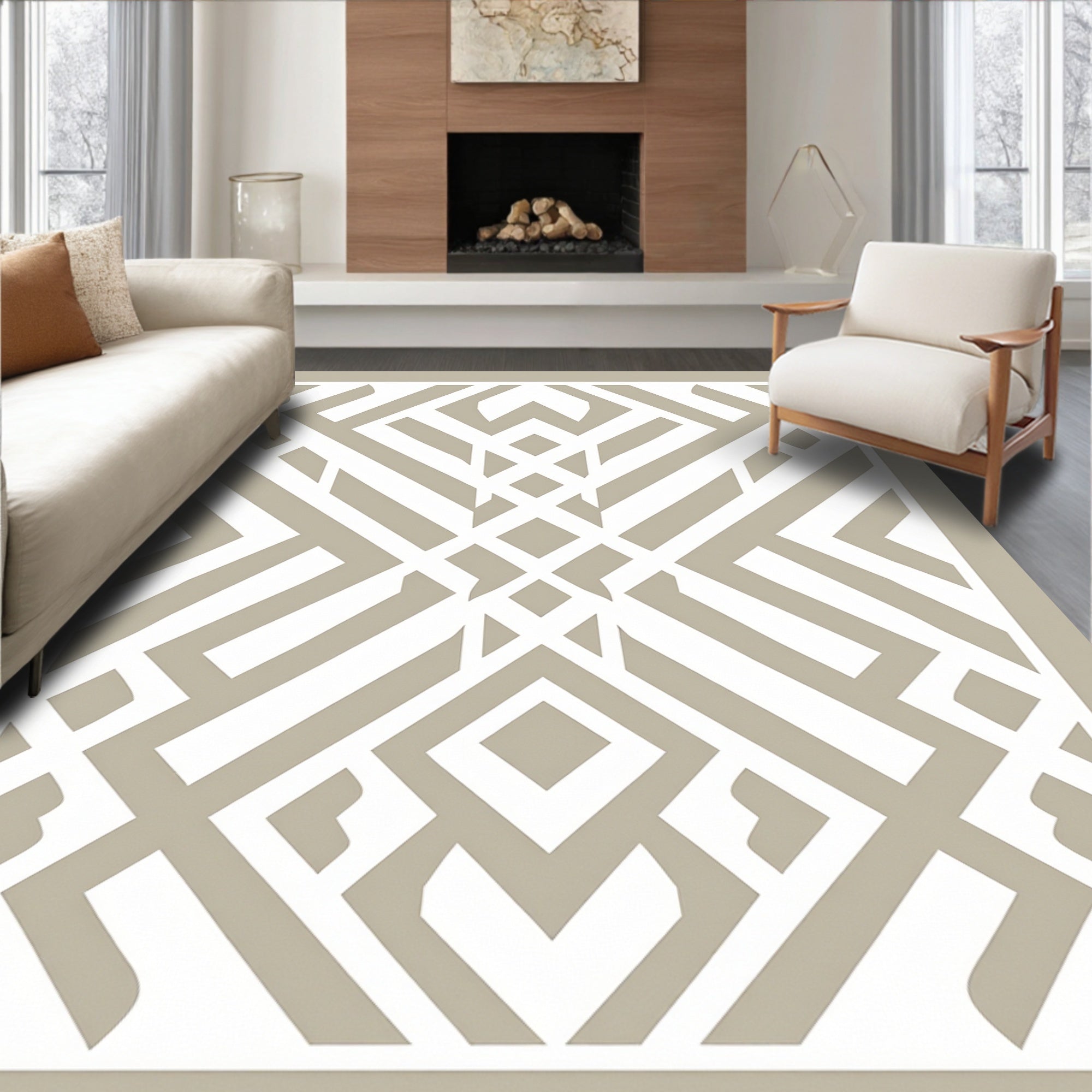 Geometric Diamond Stripe Pattern Rug