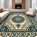Elegant Floral Border Medallion Rug