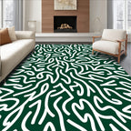 Abstract Organic White Swirls Rug