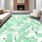 Abstract Organic Green Camouflage Design Rug