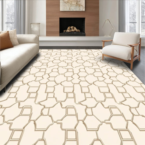 Abstract Geometric Line Contour Rug