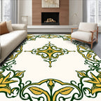 Ornate Floral Leaf Pattern Rug