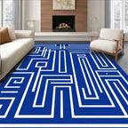 Modern Abstract Geometric Maze Design Rug