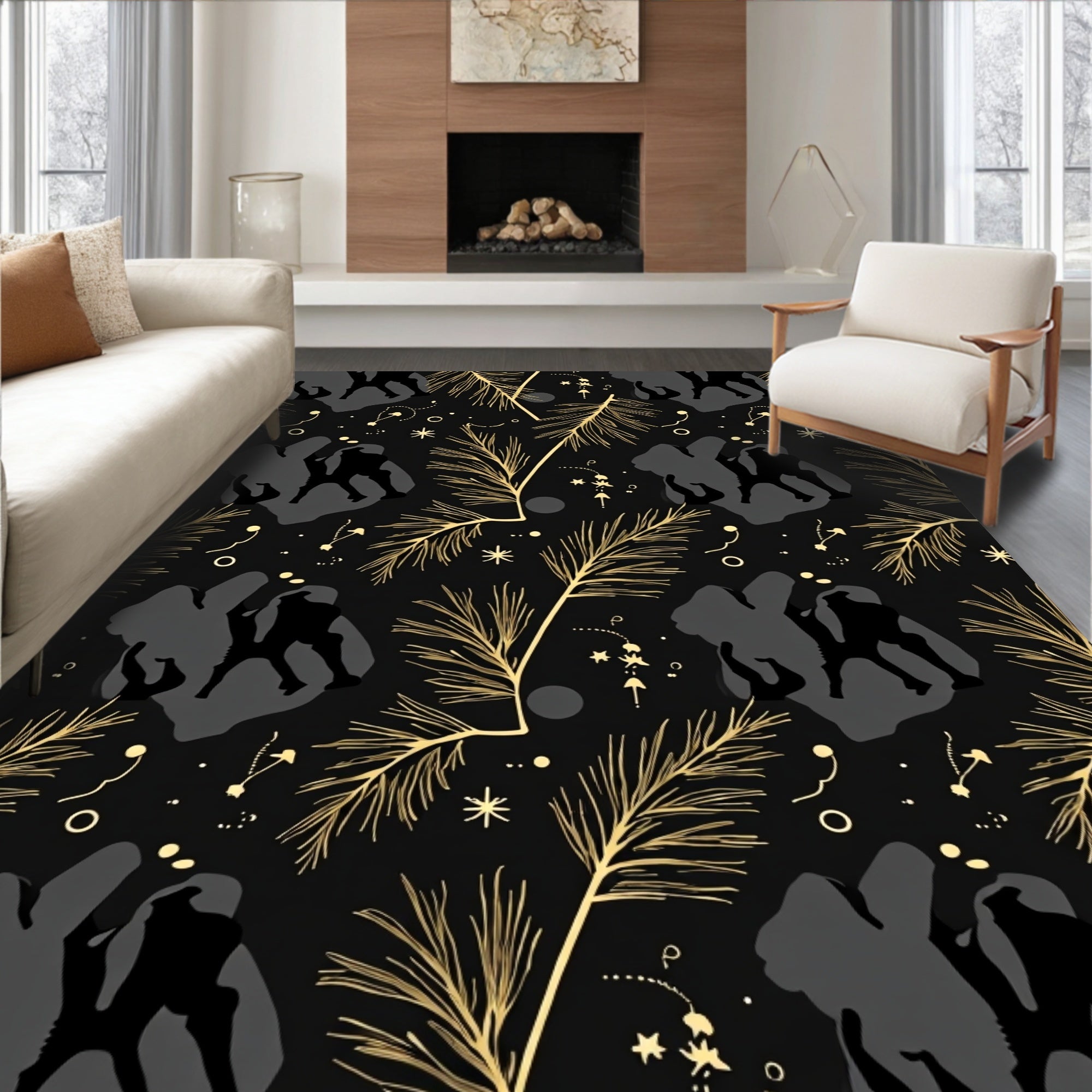 Golden Camel Constellation Night Rug