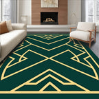 Green Gold Geometric Pattern Design Rug
