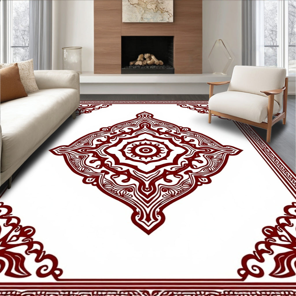 Elaborate Floral Medallion Design Rug