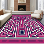 Bold Geometric Circuit Pattern Rug